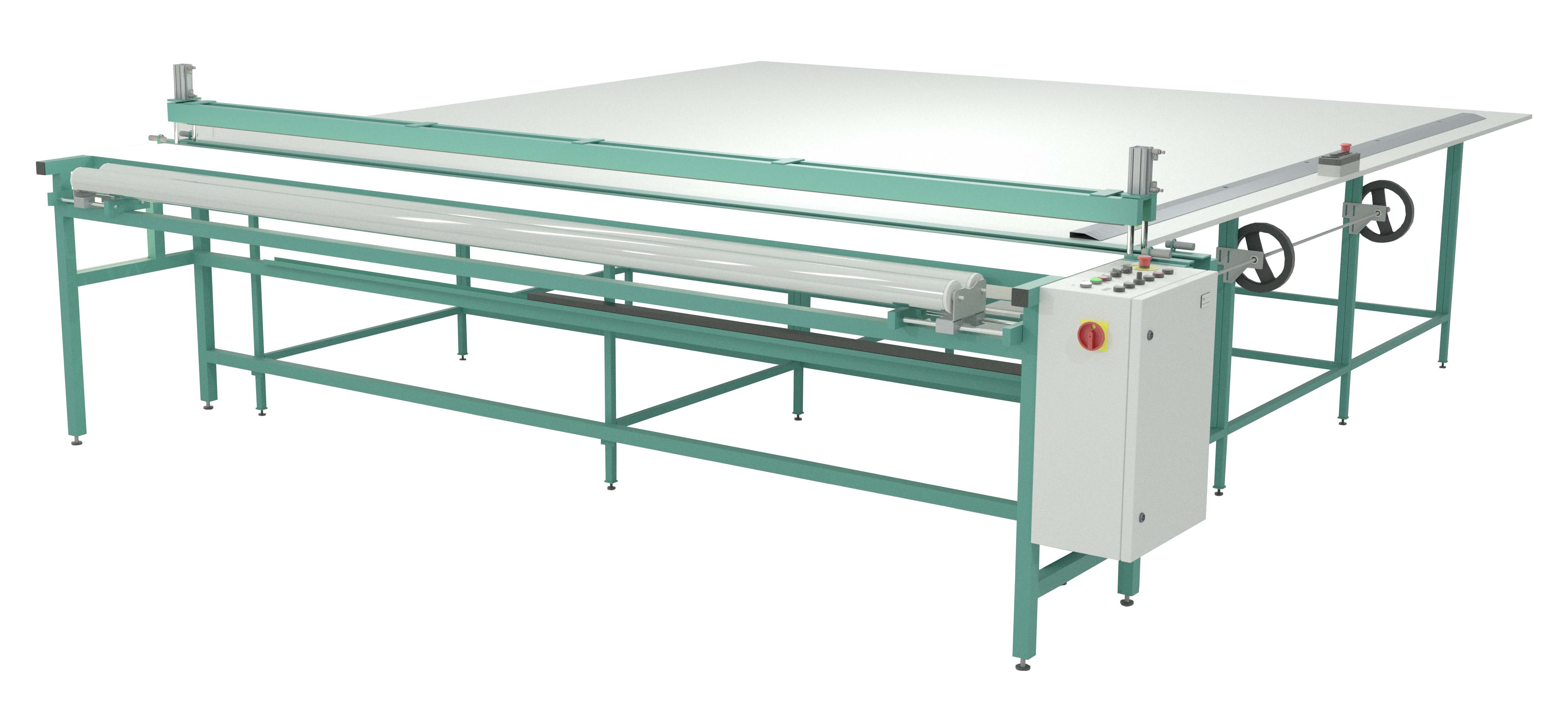 Mesa de corte textil industrial con cuchilla rotativa eléctrica (serie R/RS)